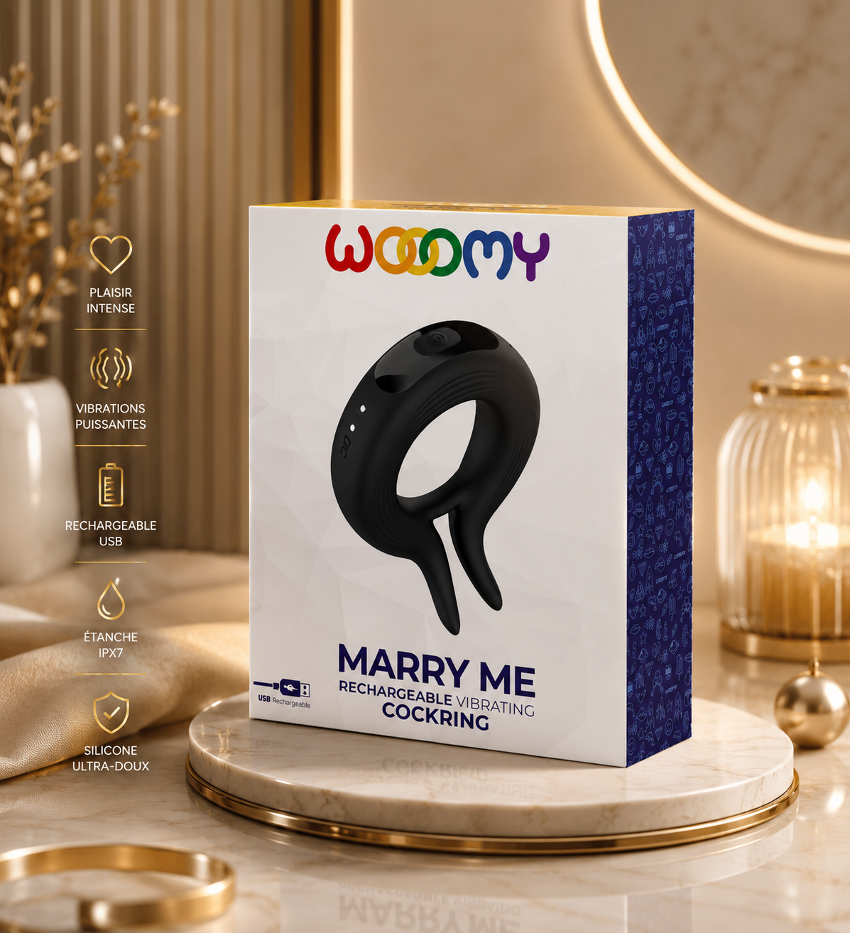 Cockring vibrant rechargeable